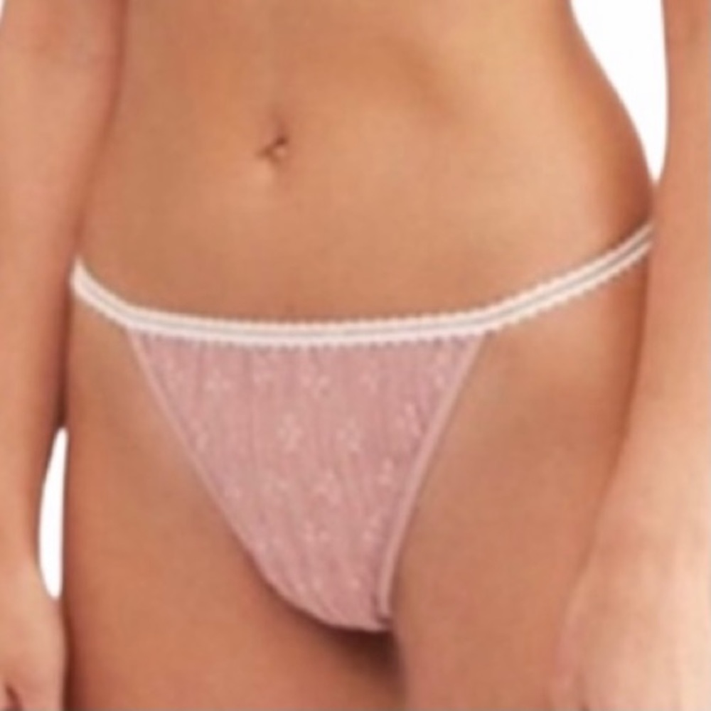 FREE PEOPLE Panties Gabriella Thong Underwear Pixie Nude Blush NWT